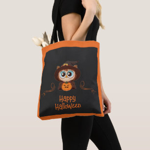 Uggla/fall/höst/Halloween/pumpa Tygkasse