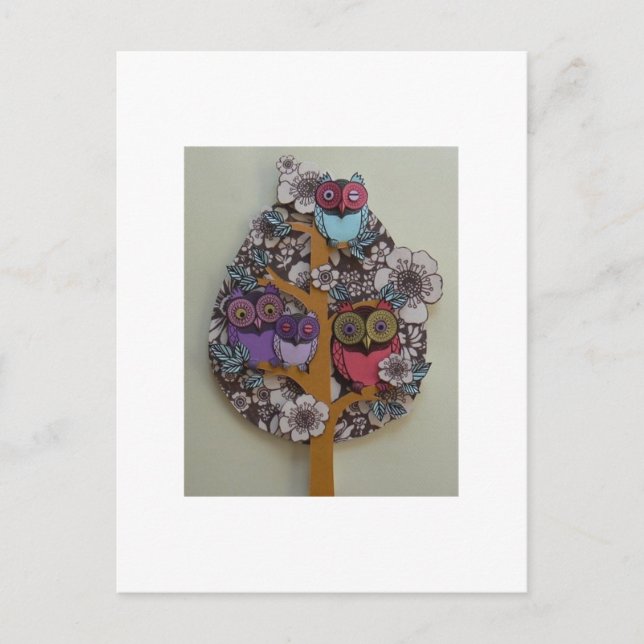 uggla-familjen träd vykort (Framsida)