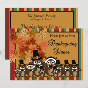 Uggla-familjens Thanksgiving Turkiet-middag Inbjudningar