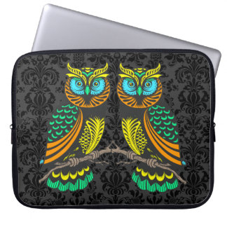 Uggla färgade Abstrakt Pair Laptop Fodral