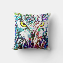 Uggla | Färgfull Uggla Teckning | UGGLA DEKORATIV Kudde