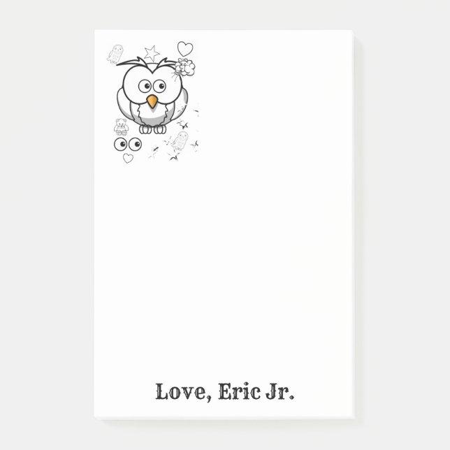 Uggla Färgläggning Post it-lapp Post-it Block (Framsida)