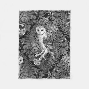 Uggla, ferner, ek och bär 4 fleecefilt