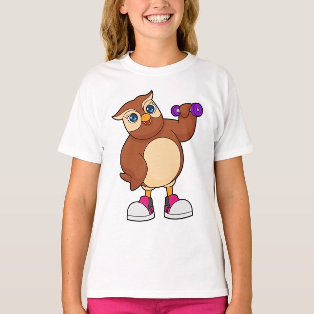 Uggla Fitness Dumbbell T Shirt (Framsida)