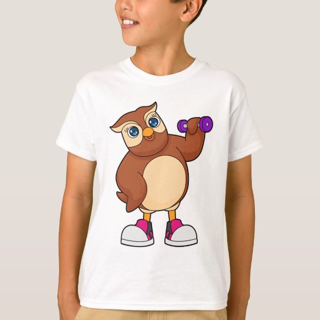 Uggla Fitness Dumbbell T Shirt (Framsida)