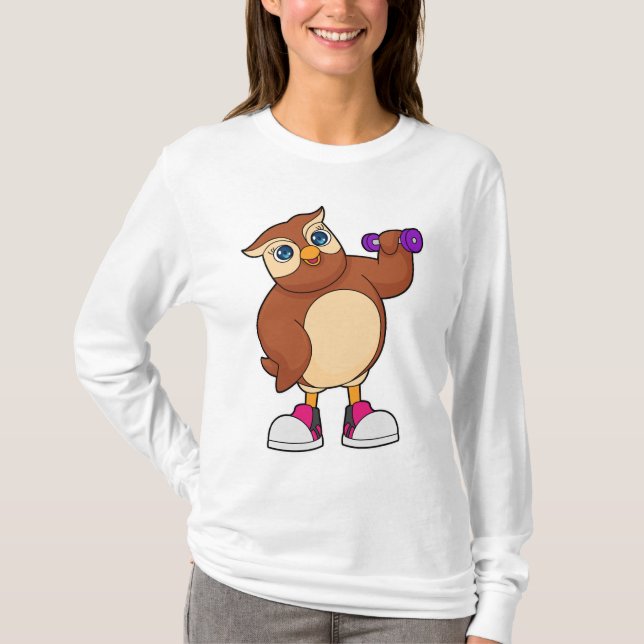 Uggla Fitness Dumbbell T Shirt (Framsida)