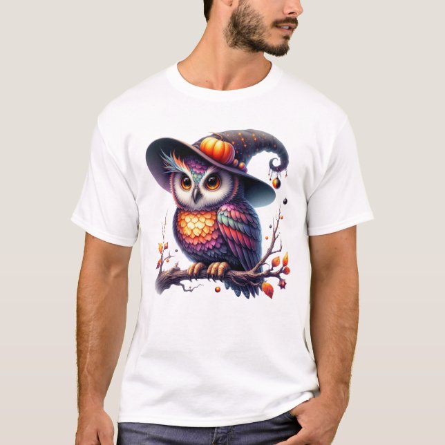 Uggla Fjädrad magi T Shirt (Framsida)