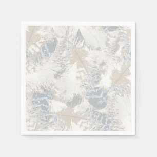 uggla Fjädrar, grått, beige och blue, fågel, ljus, Pappersservett