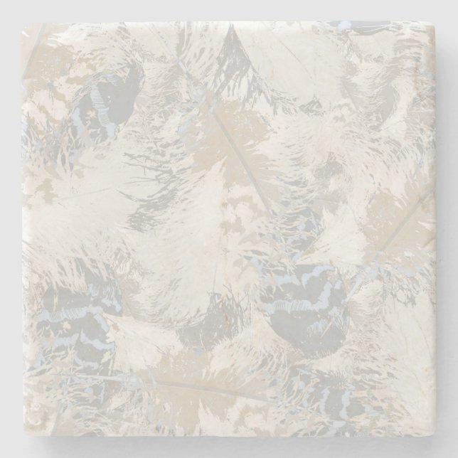 uggla Fjädrar, grått, beige och blue, fågel, ljus, Stenunderlägg (Framsidan)