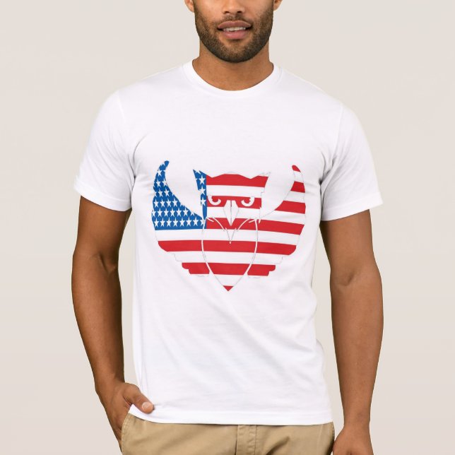 uggla-flagga t-skjorta tee (Framsida)