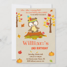 Uggla födelsedag inbjudan till Uggla Fall-pojken