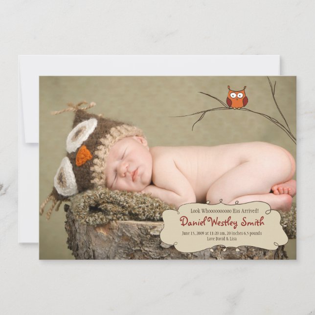 Uggla födelsedag meddelande (Framsida)