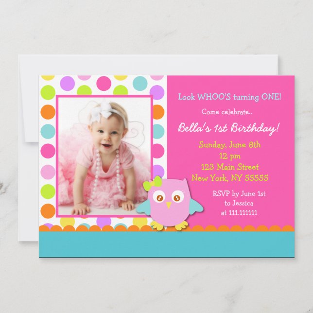 Uggla Födelsedagsfest inbjudan (Framsida)