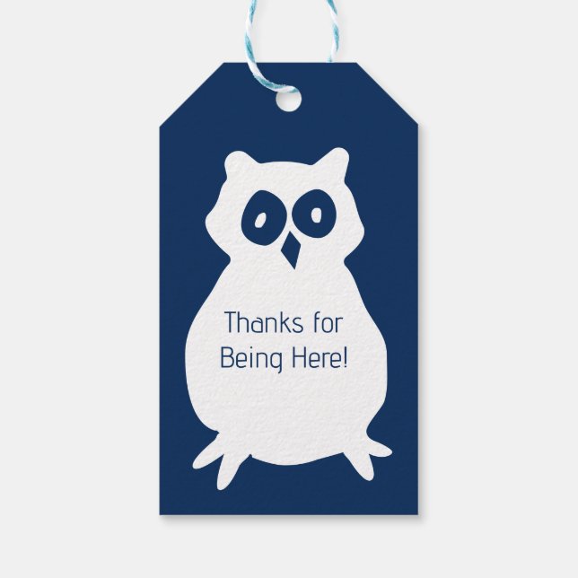 Uggla Födelsedagsfest Presentetikett (Baksidan)