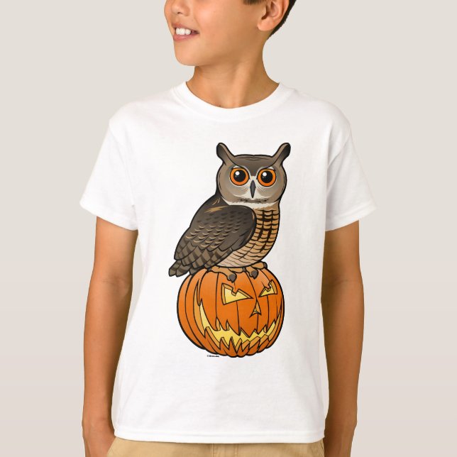 Uggla för Halloween Eurasianörn T-shirt (Framsida)