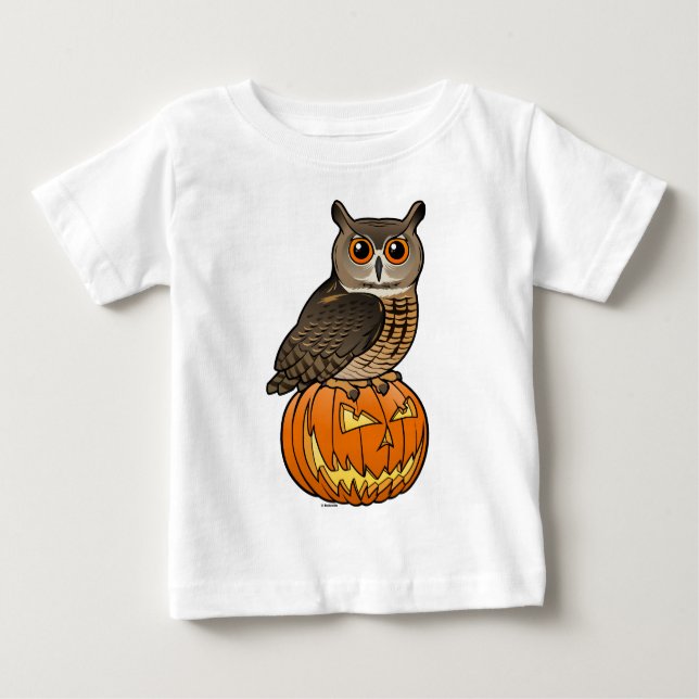 Uggla för Halloween Eurasianörn Tee Shirt (Framsida)