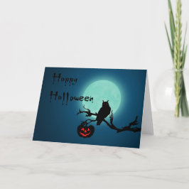 Uggla för Halloween nattpumpa Kort