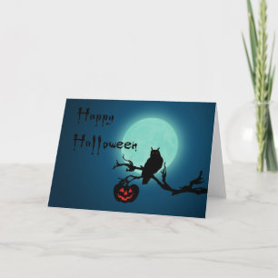 Uggla för Halloween nattpumpa Kort