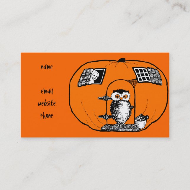 Uggla för vintagepumpahus visitkort (Framsida)