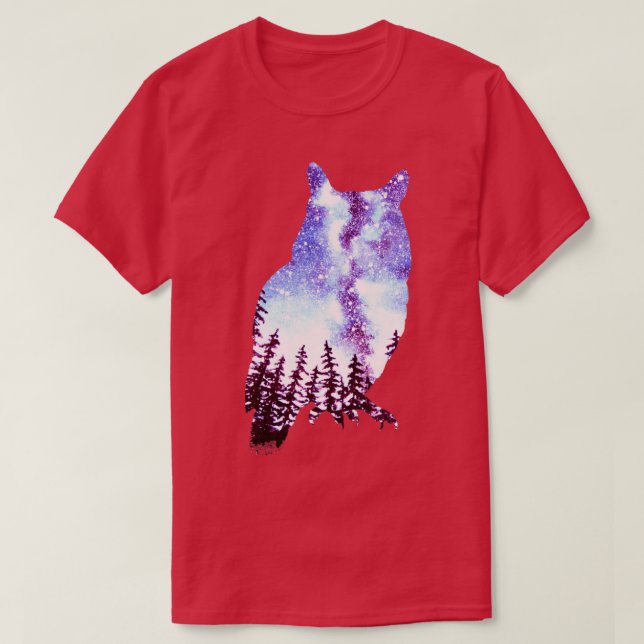 Uggla Forest Night Himlar T Shirt (Design framsida)