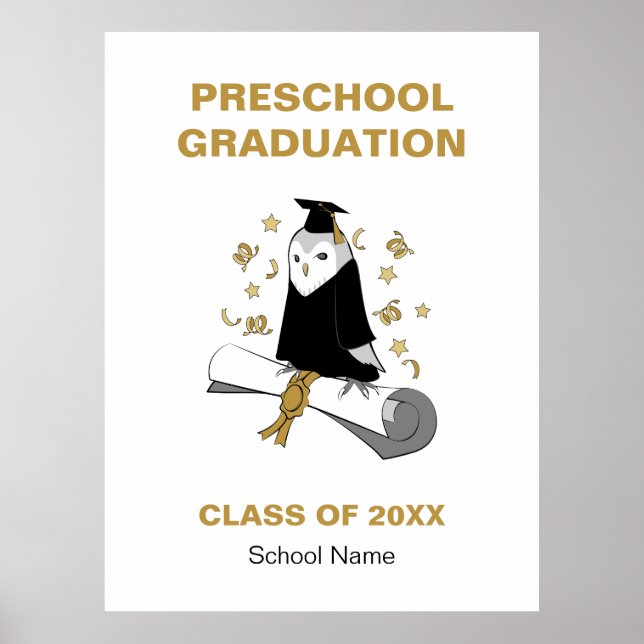 Uggla förskola / förskoleklass examen poster (Framsidan)