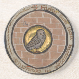 Uggla från ett medeltida manuskript underlägg sandsten