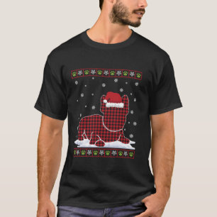 Uggla Fransk Bulldog jul Pajama Santa Hat Sno T Shirt