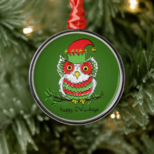 Uggla Funny julklapp Kids Julgransprydnad Metall
