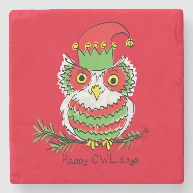 Uggla Funny julklapp Kids Stenunderlägg (Framsidan)
