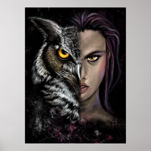 Uggla Girl - Emotion Collection Poster - Painting (Framsidan)