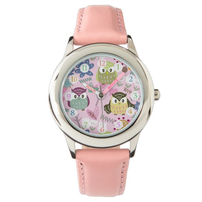 Uggla Girl Rosa Watch Armbandsur (Framsida)