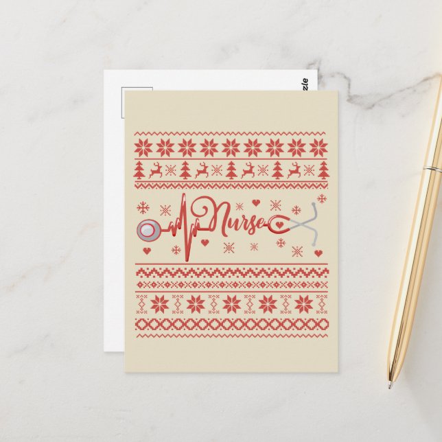 Uggla God jul-hjärtslag Vykort (Fram/Back In Situ)