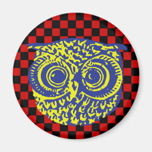 uggla grafik . fågel magnet