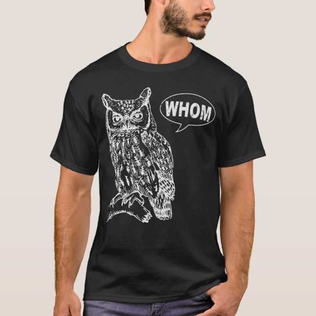 Uggla Grammar Whom T Shirt (Framsida)