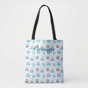 Uggla & Grenar Mönster Tote Bag Tygkasse