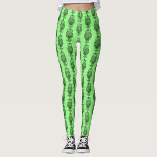 Uggla (grön) - Leggings
