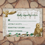 Uggla, Grönt Leafy Rustic Pub Mitzvah OSA kort<br><div class="desc">Wise uggla och bladbeige och grönt gräns runt ett OSA kort. Naturlig grönt och bruna skogskonst är vackra för sonens födelsedagar,  pub mitzvas eller studentfester. Mångfald för visdom,  livets träd teman.</div>