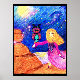 Uggla Guardian Illustration by Sång Zeock Poster