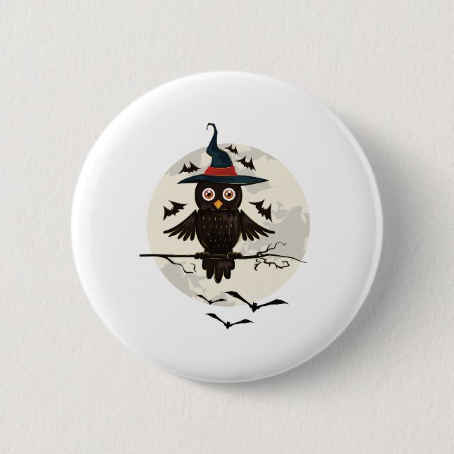 Uggla Halloween Knapp (Framsida)