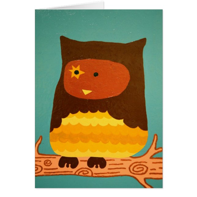 uggla hälsningskort (Framsidan)