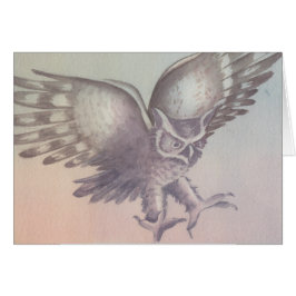 "Uggla"-hälsningskort för vattenfärgsskiss Hälsningskort
