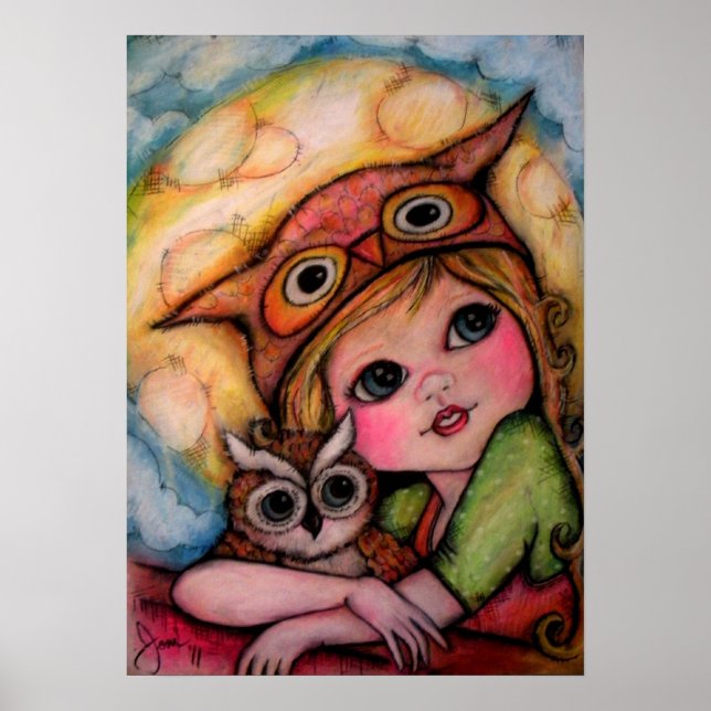 Uggla har bara Ögon för dig - Uggla Art Poster (Framsidan)