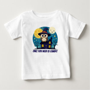 Uggla & Haunted House Halloween Kids T-Shirt - Cut
