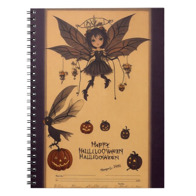 Uggla Hauntings Spooky Halloween bärbar dator Anteckningsbok (Framsidan)