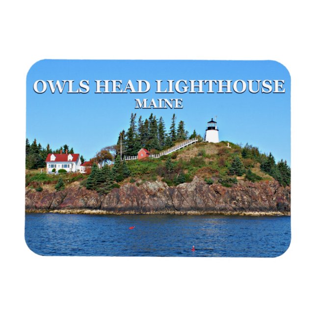 Uggla Head Lighthouse, Maine Photo Magnet (Horisontell)