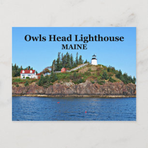 Uggla Head Lighthouse, Maine Postcard Vykort