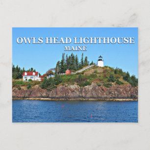 Uggla Head Lighthouse, Maine Postcard Vykort