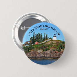 Uggla Head Lighthouse, Maine Round Button Knapp