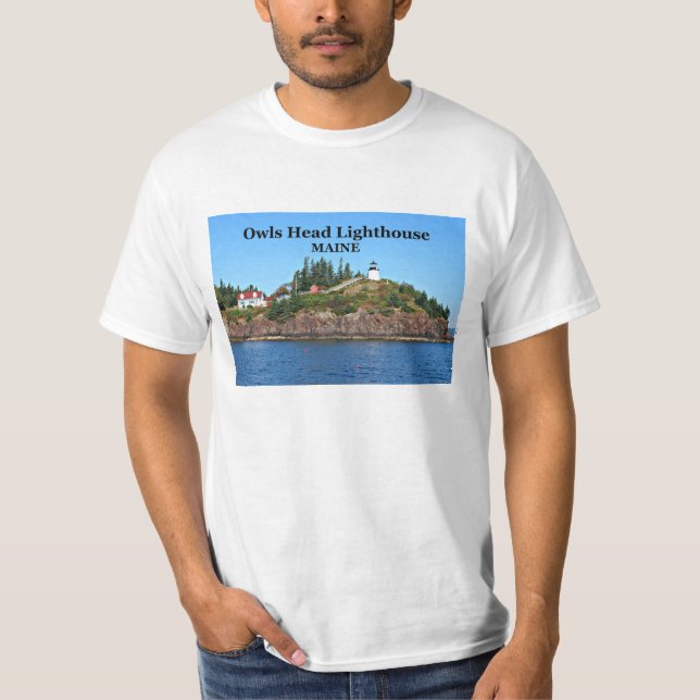Uggla Head Lighthouse, Maine T-Shirt (Framsida)