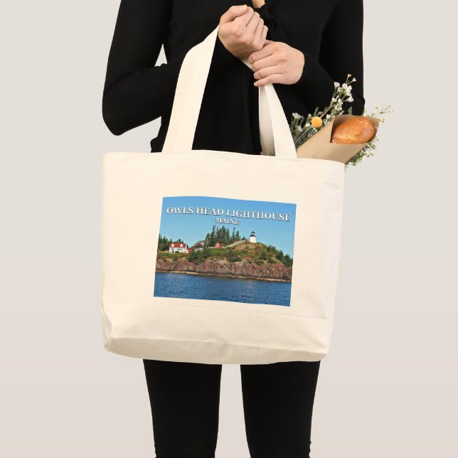 Uggla Head Lighthouse, Maine Tote Bag Jumbo Tygkasse (Framsida (produkt))